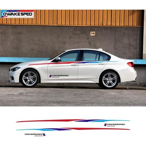 ///Performance Sport Stripes Car Door Waist Lines Sticker Car Accessories Decal For BMW F10 F20 F30 F22 F32 E90 X5 X6 M3 M4 M5