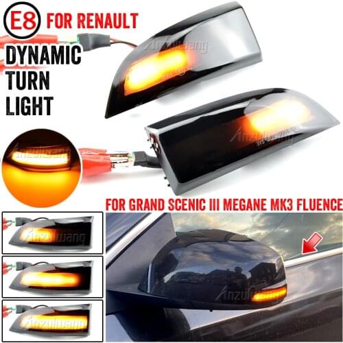 LED Dynamic Turn Signal Light Side Mirror Sequential Indicator Lamp For Renault Megane MK3 Grand Scenic Fluence Latitude Safrane