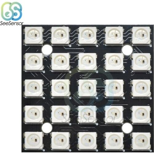 WS2812B RGB Flexible 5x5 Pixel Panel Matrix Screen Full-Color WS2812B Led Module WS2812