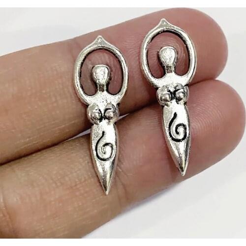 10pcs Spiral Venus Of Willendorf Fertility Goddess Charms Silver Color Pendant For Making Fit DIY Jewelry Handmade Accessories