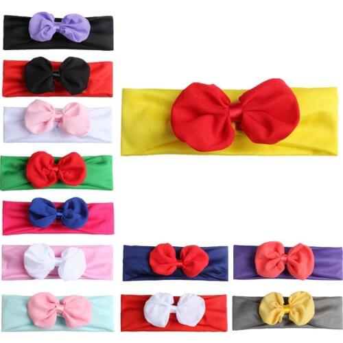 12PCS 2018 New Flower Shaped bowknot Headband Kids Girls Elastic Turban Hair Band Hair Accessories Head Wrap bandana bebe
