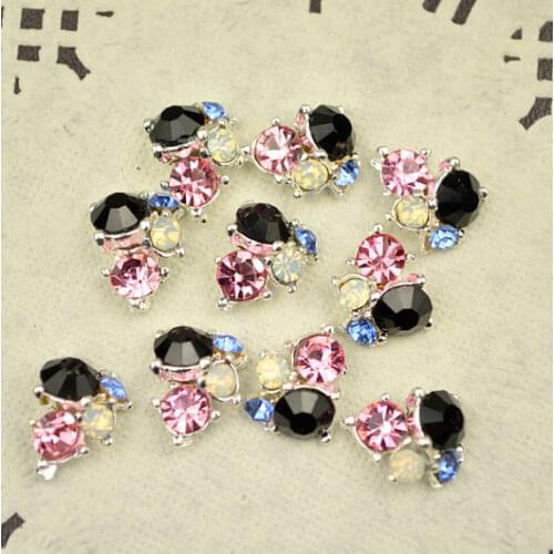 3D Nail Charm Jewelry 50pcs/lot Glitter Rhinestones Glass Crystal rhinestones Decorations Alloy Nail Charms Jewelry, #ML-649-50