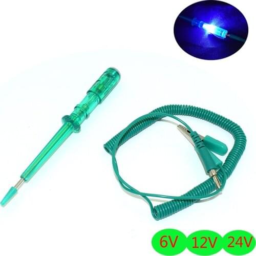 JAER 6V 12V 24V Auto Car Motorcycle repair tool Circuit Tester Gauge Test Voltmeter Light Hot Voltage circuit test pen green