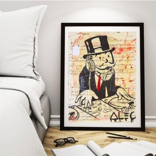 Alec Monopolyingly Music DJ Man Canvas Painting Print Bedroom Decor Modern Wall Art Oil Painting Poster Picture Framework
