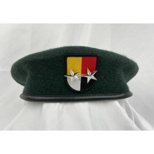 US ARMY 3ST SPECIAL FORCES GROUP GREEN WOOL BERET 2 STAR MAJOR GENERAL RANK
