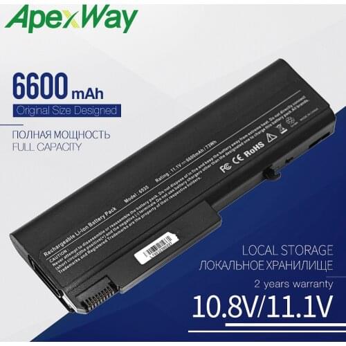 Apexway 6600 mAh 9 Cells Laptop Battery for HP EliteBook 6930p 8440p 8440w for ProBook 6440b 6450b 484786-001 HSTNN-IB69 AT908AA