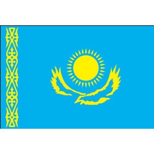 Free shipping xvggdg 90x150cm Kazakhstan flag 3x5 Feet Super Poly football FLAG Indoor Outdoor Polyester Flag
