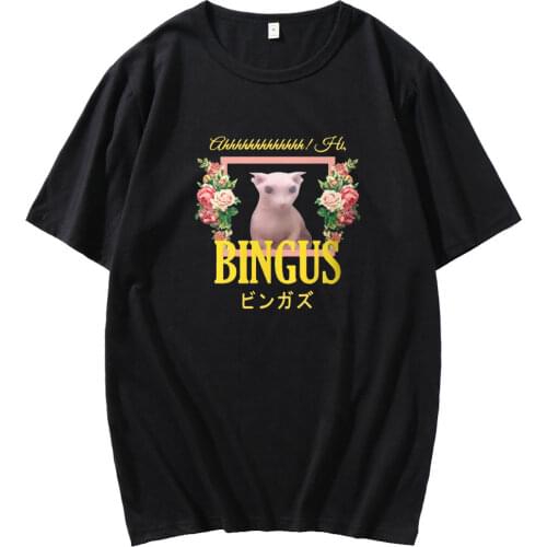 Bingus Floral Aesthetic Mens T-shirt 100% cottonT-shirt street printedt shirt men summer casual short sleeve T-shirt men tops