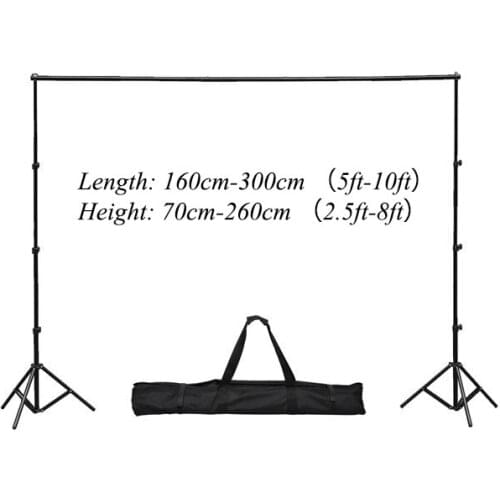 Funnytree 3*2.6m/10*8ft photography Backdrops stand Background Support System with 2 light stands+1cross bar+big bag-1