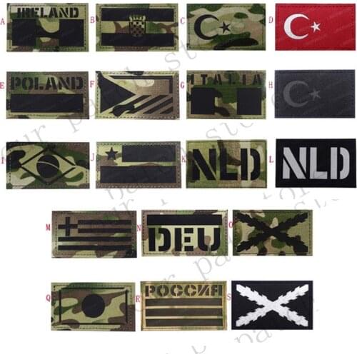 Slovakia Infrared Reflective IR Patch Army Military Tactical Chile Czech Japan Spain Italy Poland Turkey Badge Patches Appliques