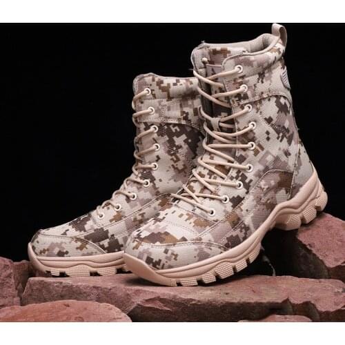 Camouflage Tactical Military Boots Mens Work Shoes Men High Tops Motorcycle Boots Outdoor Airsoft Combat Jungle Hunting Boot
