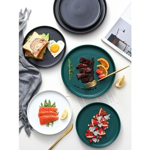 Bone China Dinner Plates Creative Nordic Ceramic Salad Plate Vajilla Household Dinnerware Set Dishes Flat Pan Pratos De Jantar