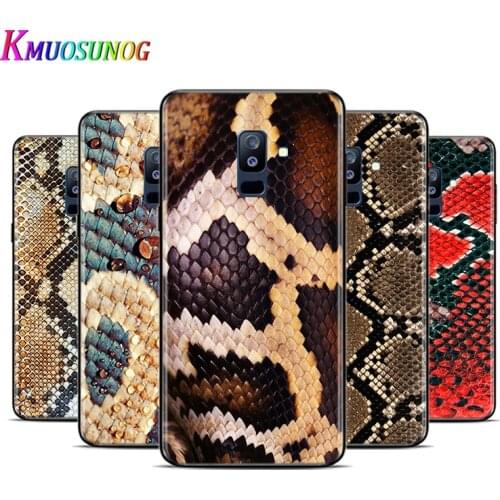 Fashion Leather Snake For Samsung Galaxy A9 A8 Star A8S A7 A6 A6S A5 A3 Plus 2018 2017 2016 A750 Black Phone Case