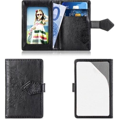 Fashion Embossed Flower Adhesive Credit Card Pouch Case Pocket Sticker Phone Stand Holder Wallet Travel Card Wallet for Men