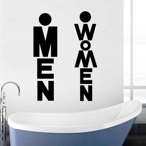 Men And Woman Restroom Sticker Wall Vinyl Sticker Decal Waterproof Bathroom Decoration Removable A001844