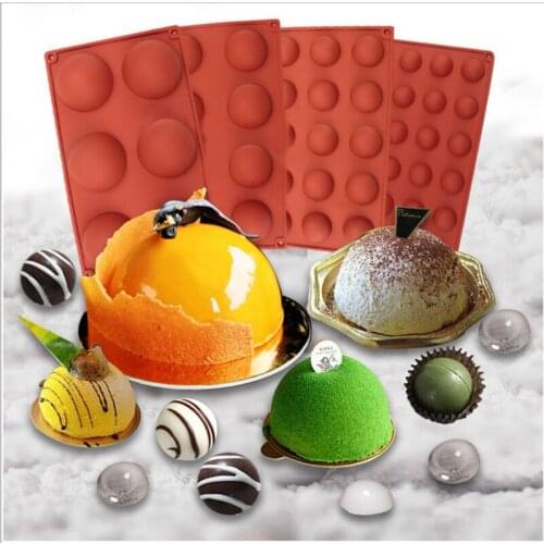 Multiple Sizes Available Ball Sphere Silicone Mold for Cake Pastry Baking Chocolate Fondant Bakeware Round Shape Dessert Mould