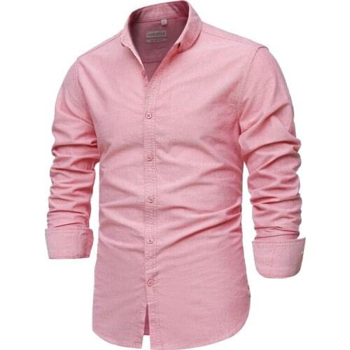 9 Colors 2021 New 100% Cotton Oxford Shirt Men Spring Casual Men Shirt Long Sleeve Slim Fit Dress Shirts Mens Social Shirt