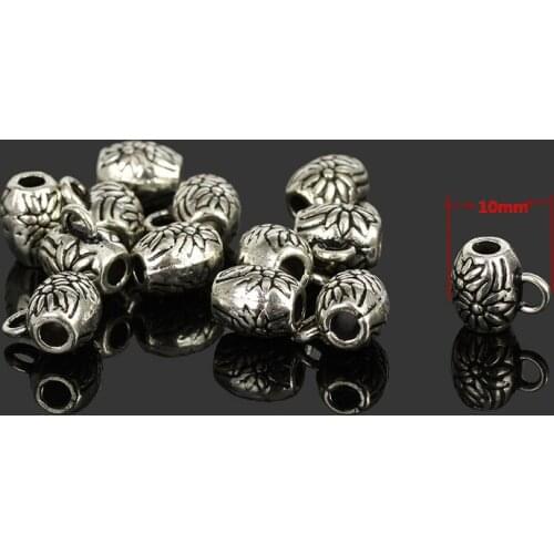 Wholesale 50pcs/lot Tibetan Silver Tone Cup Connectors Bail Jewelry Findings for Diy Jewelry Making 8x10mm