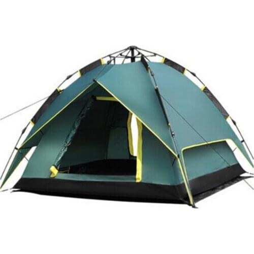Backpacking Camping Tent, Lightweight 3-4 Persons Tent Double Layer Waterproof Portable Aluminum Poles Travel Tents Green Color