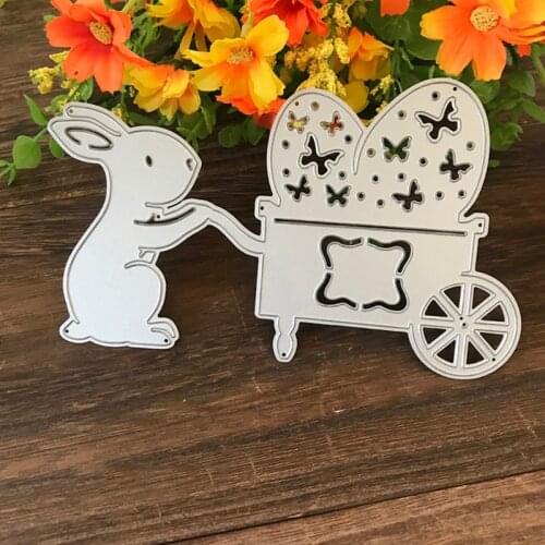 Easter Bunny Cart Metal Cutting Dies Stencil Scrapbooking DIY Album Stamp Paper H58C