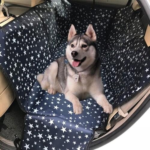 Pet Carrier Waterproof Rear Back Oxford Footprint Pet Dog Car Seat Cover Mats Hammock Protector With Safety Pet Products 2021