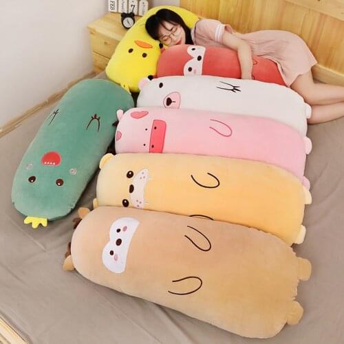 70cm -120cm cartoon animal pillow stuffed dinosaur bear fox plush toy big size pillow cushion for pregnant woman
