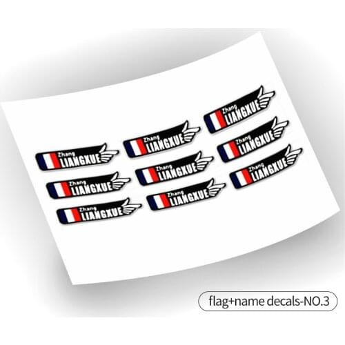 Custom Rider Unique Name National Flag Stickers for Road Bike Mtb Mountain Bike Frame Flag Personal Name Bicycle Decals