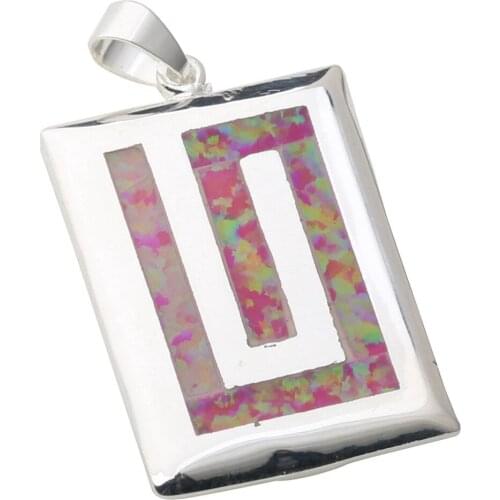 Superb Brand 15*25mm Pink Fire Opal Silver Handmade Animal Pendant P9111