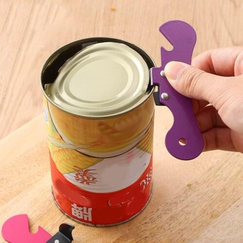 Safety Easy Manual Can Opener Kitchen Multifunctional Stainless Steel Effortless Openers with Turn Knob Household Useful Tools