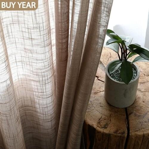 Modern Curtains for Living Dining Room Bedroom Simple Solid Color Cotton and Linen Fabric Curtains Can Be Used Door Curtains