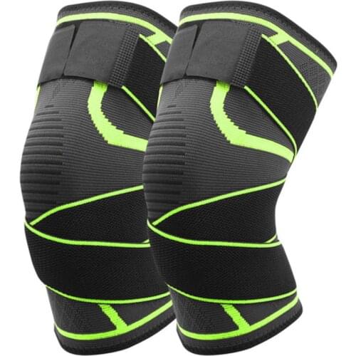 1Pair Sports Knee Support Knee Brace Pressurized Elastic Knee Pads Support Basketball Volleyball Breathable Bandage
