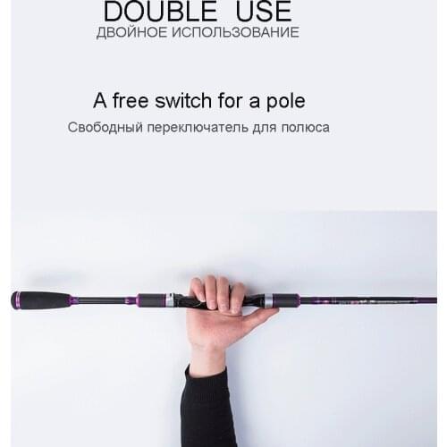 Carbon Casting Spinning Lure Fishing Rod M&H Power 2 Tips 2.4M 2.1M Spinning Rod 4 Sections Ultra Light Lure Fishing Rods