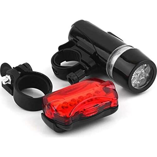 5 Led Bicycle Front Head Light+Tail Set Waterproof Road MTB Mountain Bike Rear Cycling Lamp Flashlight