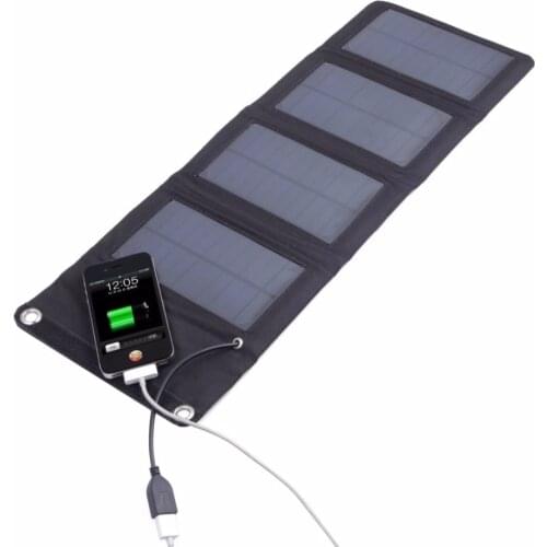 High Mono Solar Panel 5V 7W Portable Outdoor Solar Power Bank Folding Solar Charging Bag For Cell phone