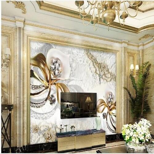 Wellyu Customized large-scale murals European-style luxury 3D calla lily jewelry background wallpaper non-woven wallpaper