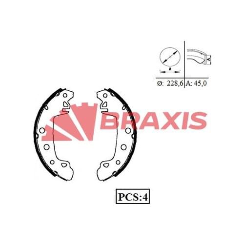 REAR BRAKE BALATASI LUG FORD TRANSIT 8591 1013626 BRAXIS AC0018