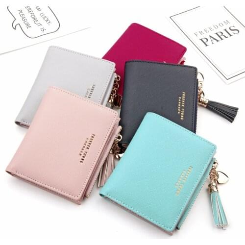 2020 Tassel Women Wallet Small Cute Wallet Women Short Leather Women Wallets Zipper Purses Purse Clutch coin purse