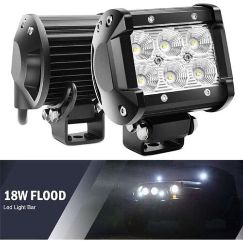 2Pcs/lot 18W Car Led Light Bar Work Light Lamp Chip LED 4" Motorcycle Tractor Boat Off Road Truck