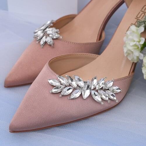 TRiXY X31 2pcs Fashion Wedding Shoe Buckle Party Women High Hill Shoe Accessories Crystal Wedding Shoe Buckle Bride Shoe Clips