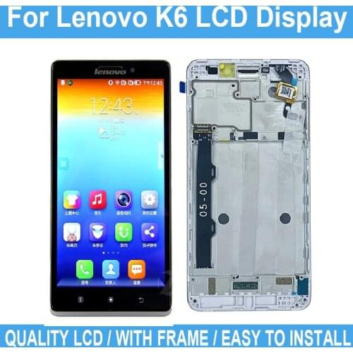 5.0" 100% New LCD For Lenovo K6 K33a48 K33b36 / K6 Power Digitizer Display And Display Touch Screen With Frame +Tested