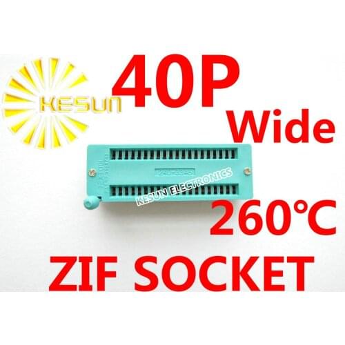 FREE SHIPPING 10PCS 2.54mm 40P Wide Universal ZIF Socket 40pin