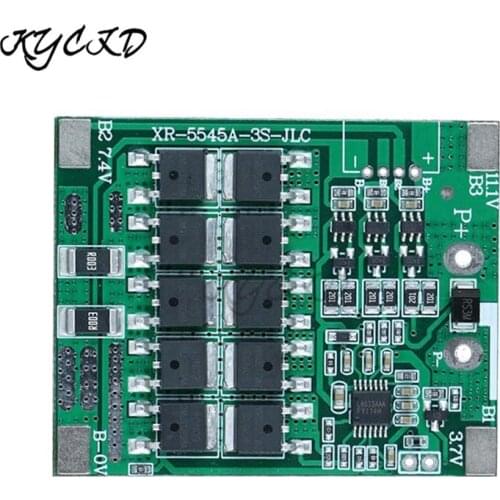 BMS 3S 30A 11.1V 18650 Li-ion Lithium Battery Charge Protection Board with Battery Balancer BMS for Electric Tool Drill Lighting