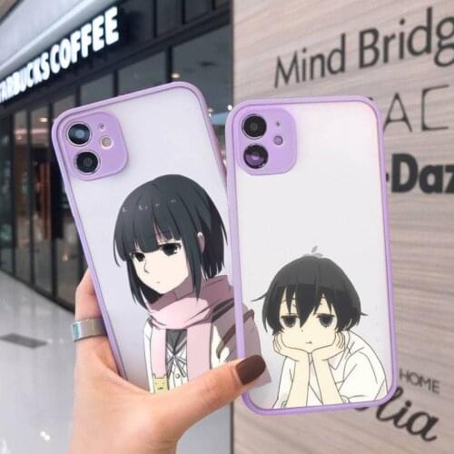 Tanaka-kun is Always Listless Phone Case For iPhone 12 11 Mini Pro XR XS Max 7 8 Plus X Matte transparent Purple Back Cover
