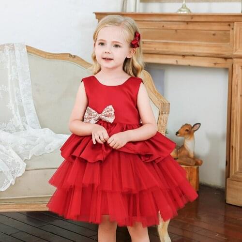 Summer Baby Girls Dress 1 2 3 4 5 Years Bow Backless Wedding Kids Gown Birthday Childrens Dresses Girls Princess Vestidos Wear