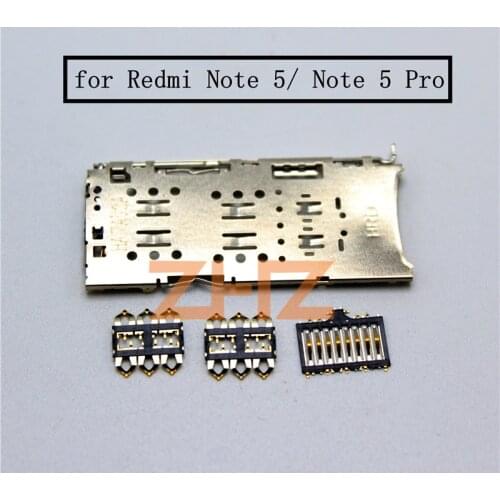 For Xiaomi Redmi Note 5 Pro Card Reader Nano SIM Micro SD Card Slot Reader Connector Socket Holder Tray Repair Spare Parts