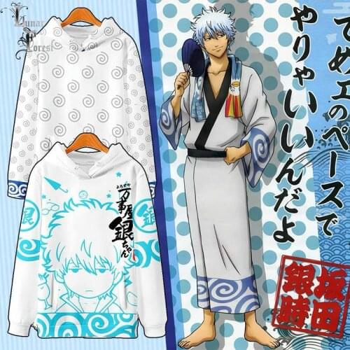 Gintama Gin San 3D Printing Men/Women Autumn Fashion Japanese Anime Hoodies Sweatshirt Long Sleeves Pollover Plus Size