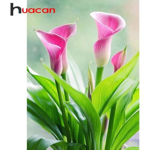Huacan 5D Diamond Painting Art Flower Full Square/Round DIY Diamonds Embroidery Kits Decorations Home