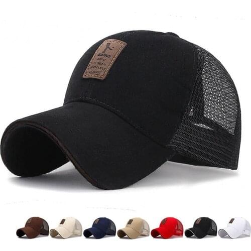 Summer Baseball Cap Mesh Cap Men Women Bone Snapback Trucker Cap Solid Dad Hat Casquette Homme Curved brim cap ventilation