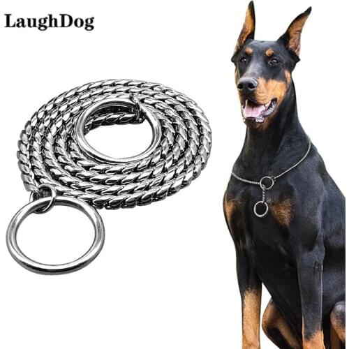 Dog Accessories New Metal Dog Collar Chain Necklace Choker Adjustable Strong P Snake Chain For Medium Large Dogs Solid Copper