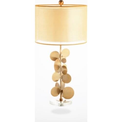 Post-modern Fashion Creative Designer Gold Metal Leaf Fabric E27 Table Lamp for Living Room Bedroom Study Deco Light H 80cm 2194